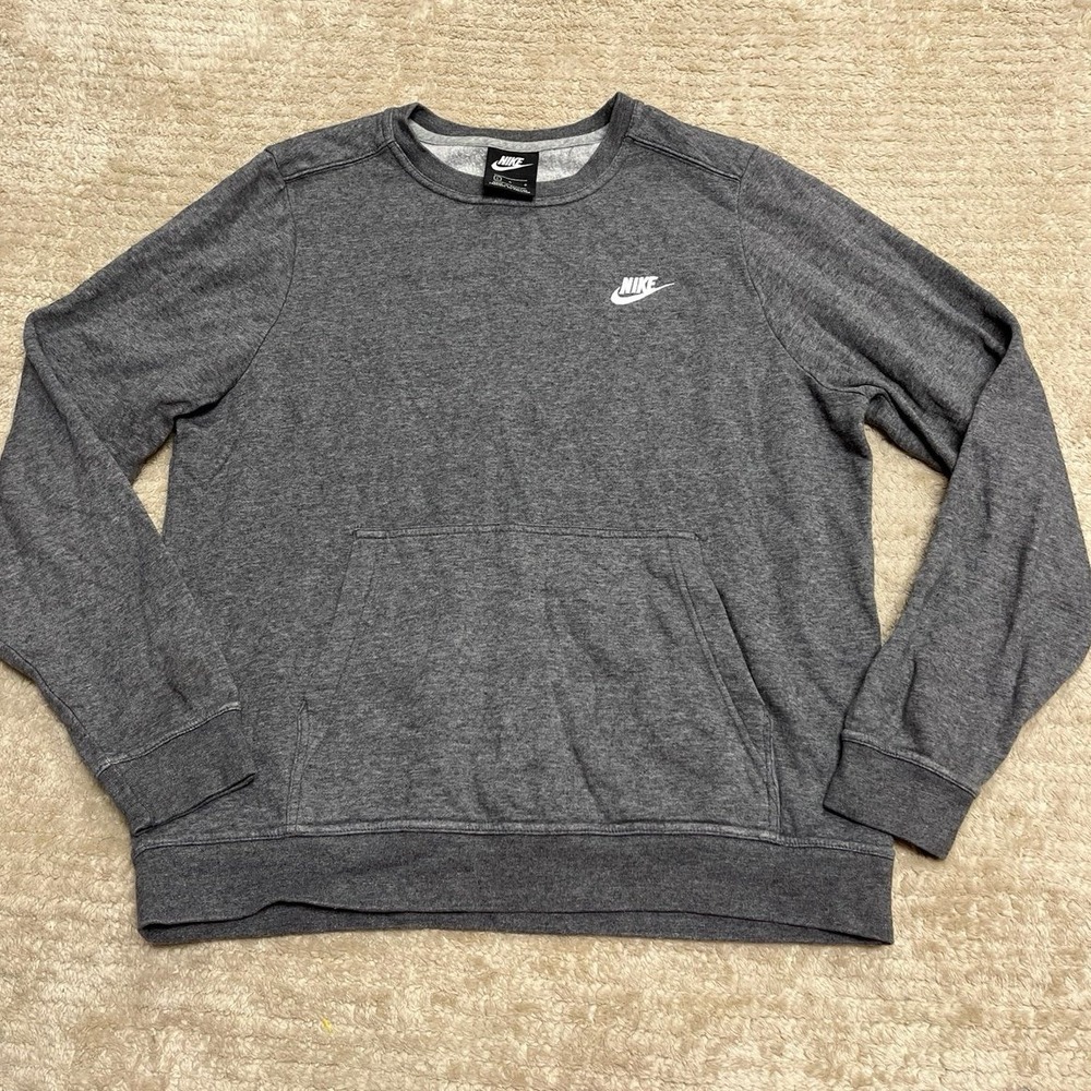 Nike Women's Gray Crewneck Sweatshirt with  Kangaroo Pocket size large